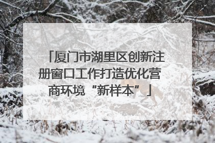 厦门市湖里区创新注册窗口工作打造优化营商环境“新样本”