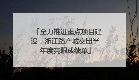全力推进重点项目建设，浙江路产城交出半年度亮眼成绩单