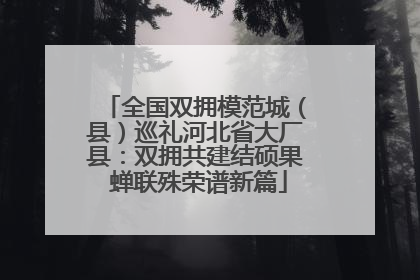 全国双拥模范城（县）巡礼河北省大厂县：双拥共建结硕果 蝉联殊荣谱新篇