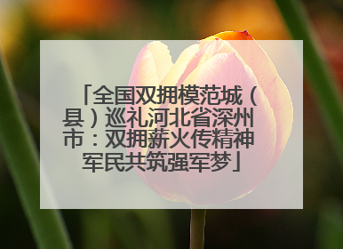 全国双拥模范城（县）巡礼河北省深州市：双拥薪火传精神 军民共筑强军梦