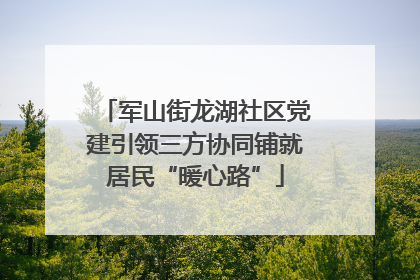 军山街龙湖社区党建引领三方协同铺就居民“暖心路”