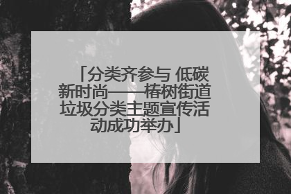 分类齐参与 低碳新时尚——椿树街道垃圾分类主题宣传活动成功举办