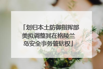 划归本土防御指挥部 美拟调整其在格陵兰岛安全事务管辖权