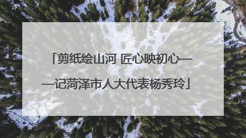 剪纸绘山河 匠心映初心——记菏泽市人大代表杨秀玲