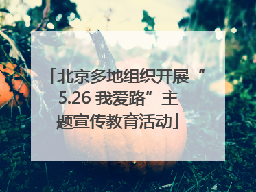 北京多地组织开展“5.26 我爱路”主题宣传教育活动