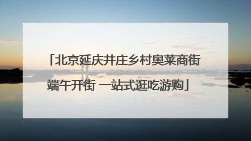 北京延庆井庄乡村奥莱商街端午开街 一站式逛吃游购