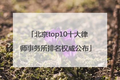 北京top10十大律师事务所排名权威公布