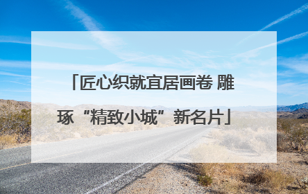 匠心织就宜居画卷 雕琢“精致小城”新名片