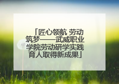 匠心领航 劳动筑梦——武威职业学院劳动研学实践育人取得新成果