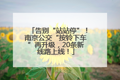 告别“站站停”！南京公交“按铃下车”再升级，20条新线路上线！