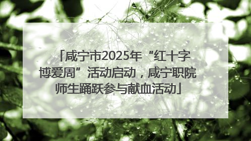 咸宁市2025年“红十字博爱周”活动启动，咸宁职院师生踊跃参与献血活动