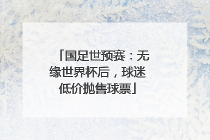 国足世预赛：无缘世界杯后，球迷低价抛售球票