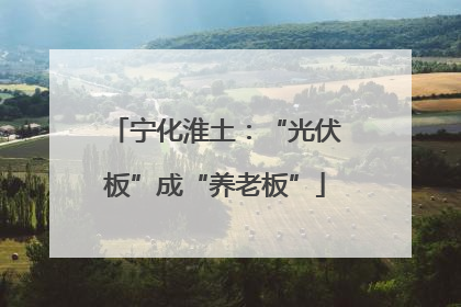 宁化淮土：“光伏板”成“养老板”