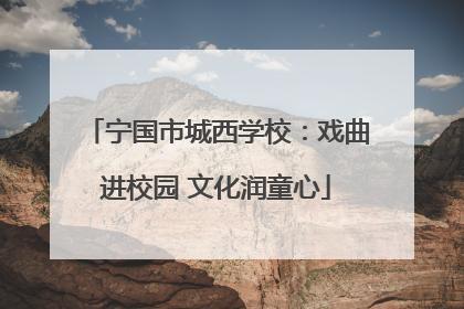 宁国市城西学校：戏曲进校园 文化润童心