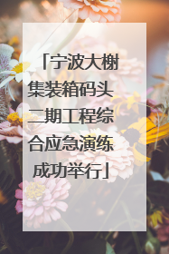 宁波大榭集装箱码头二期工程综合应急演练成功举行