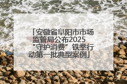 安徽省阜阳市市场监管局公布2025“守护消费”铁拳行动第一批典型案例