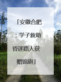 安徽合肥：学子救助昏迷路人获赠锦旗