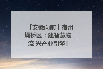 安徽向前丨宿州埇桥区：建智慧物流 兴产业引擎