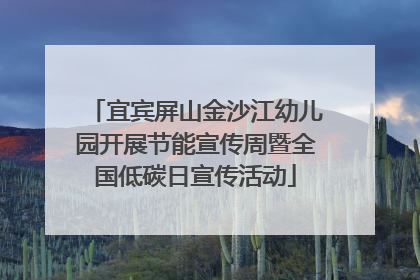 宜宾屏山金沙江幼儿园开展节能宣传周暨全国低碳日宣传活动