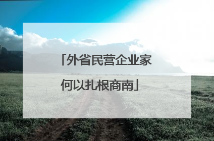 外省民营企业家何以扎根商南