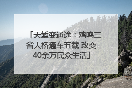 天堑变通途：鸡鸣三省大桥通车五载 改变40余万民众生活