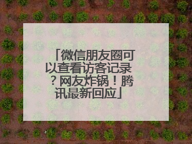 微信朋友圈可以查看访客记录？网友炸锅！腾讯最新回应
