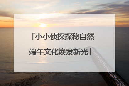 小小侦探探秘自然 端午文化焕发新光