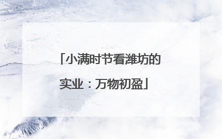小满时节看潍坊的实业：万物初盈