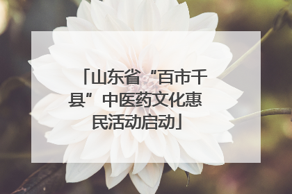 山东省“百市千县”中医药文化惠民活动启动