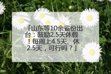 山东等10余省份出台：鼓励2.5天休假！每周上4.5天、休2.5天，可行吗？