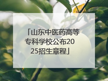 山东中医药高等专科学校公布2025招生章程