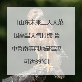 山东未来三天大范围高温天气持续 鲁中鲁南等局地最高温可达39℃