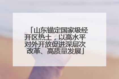 山东锚定国家级经开区热土，以高水平对外开放促进深层次改革、高质量发展