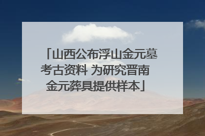 山西公布浮山金元墓考古资料 为研究晋南金元葬具提供样本