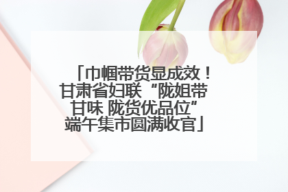 巾帼带货显成效！甘肃省妇联“陇姐带甘味 陇货优品位”端午集市圆满收官