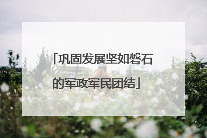 巩固发展坚如磐石的军政军民团结