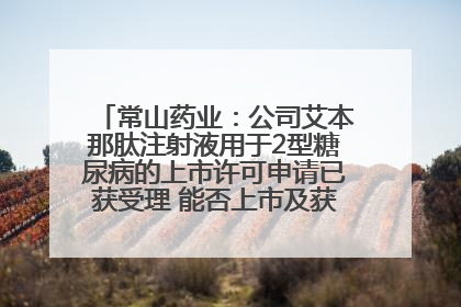 常山药业：公司艾本那肽注射液用于2型糖尿病的上市许可申请已获受理 能否上市及获批时间存在不确定性