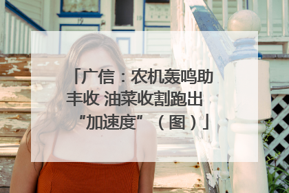 广信：农机轰鸣助丰收 油菜收割跑出“加速度”（图）