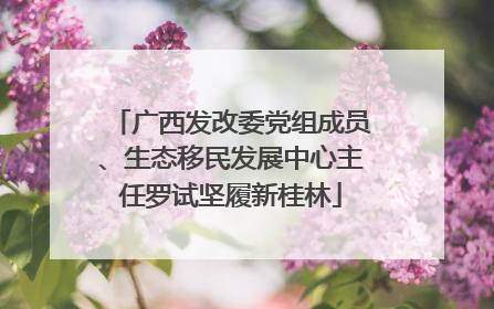 广西发改委党组成员、生态移民发展中心主任罗试坚履新桂林