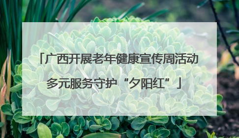 广西开展老年健康宣传周活动 多元服务守护“夕阳红”