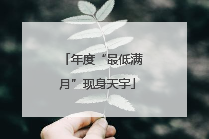 年度“最低满月”现身天宇