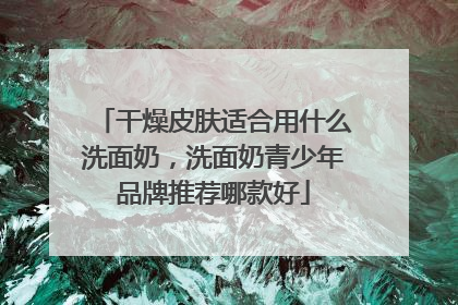 干燥皮肤适合用什么洗面奶，洗面奶青少年品牌推荐哪款好