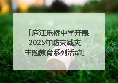 庐江乐桥中学开展2025年防灾减灾主题教育系列活动