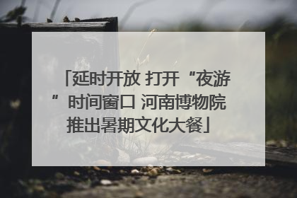 延时开放 打开“夜游”时间窗口 河南博物院推出暑期文化大餐