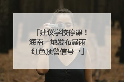 建议学校停课！海南一地发布暴雨红色预警信号→