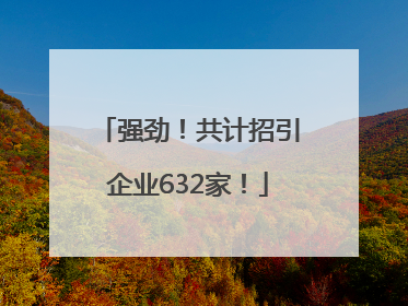 强劲！共计招引企业632家！