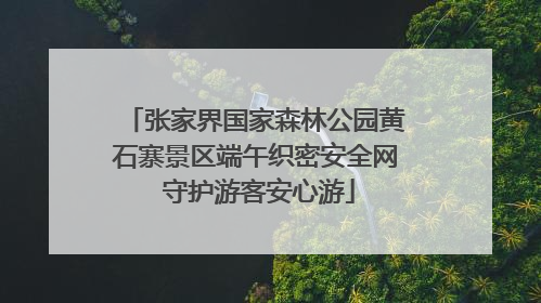 张家界国家森林公园黄石寨景区端午织密安全网 守护游客安心游