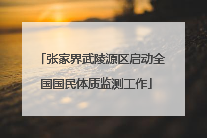 张家界武陵源区启动全国国民体质监测工作