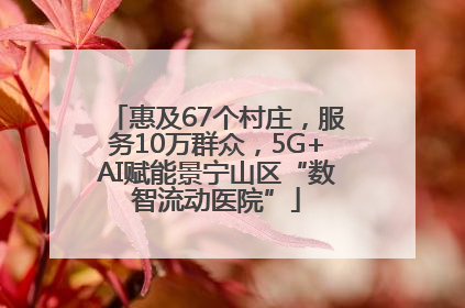 惠及67个村庄，服务10万群众，5G+AI赋能景宁山区“数智流动医院”