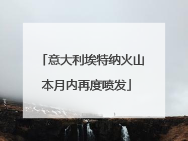 意大利埃特纳火山本月内再度喷发